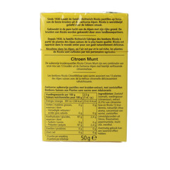 Ricola Citroen munt suikervrij doosje 50.00 Gram