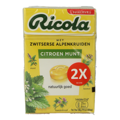 Ricola Citroen munt suikervrij duopak 100.00 Gram