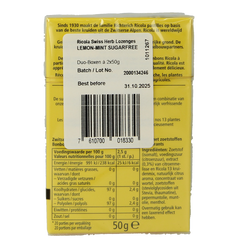 Ricola Citroen munt suikervrij duopak 100 Gram