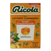 Ricola Gember sinaasappelmunt suikervrij 50 Gram
