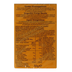 Ricola Gember sinaasappelmunt suikervrij 50 Gram