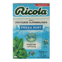 Ricola Fresh mint suikervrij doosje 50.00 Gram