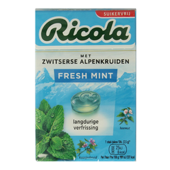 Ricola Fresh mint suikervrij doosje 50.00 Gram
