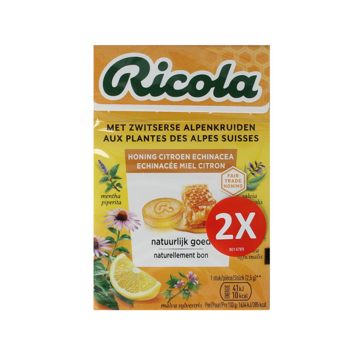 Ricola Honing citroen echinacea duo pack 100.00 Gram