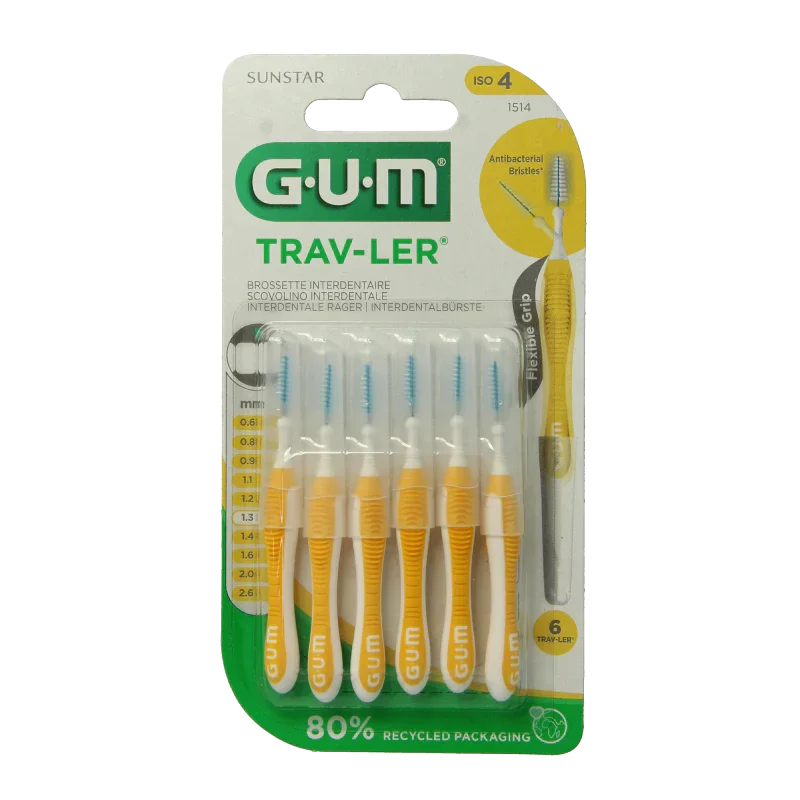 GUM Trav-ler rager 1.3 mm (geel) 6 Stuks