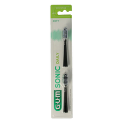 GUM Sonic opzetborstel soft zwart 2 Stuks
