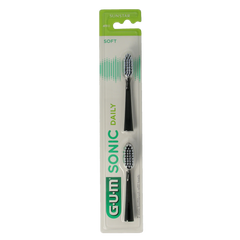 GUM Sonic opzetborstel soft zwart 2.00 Stuks