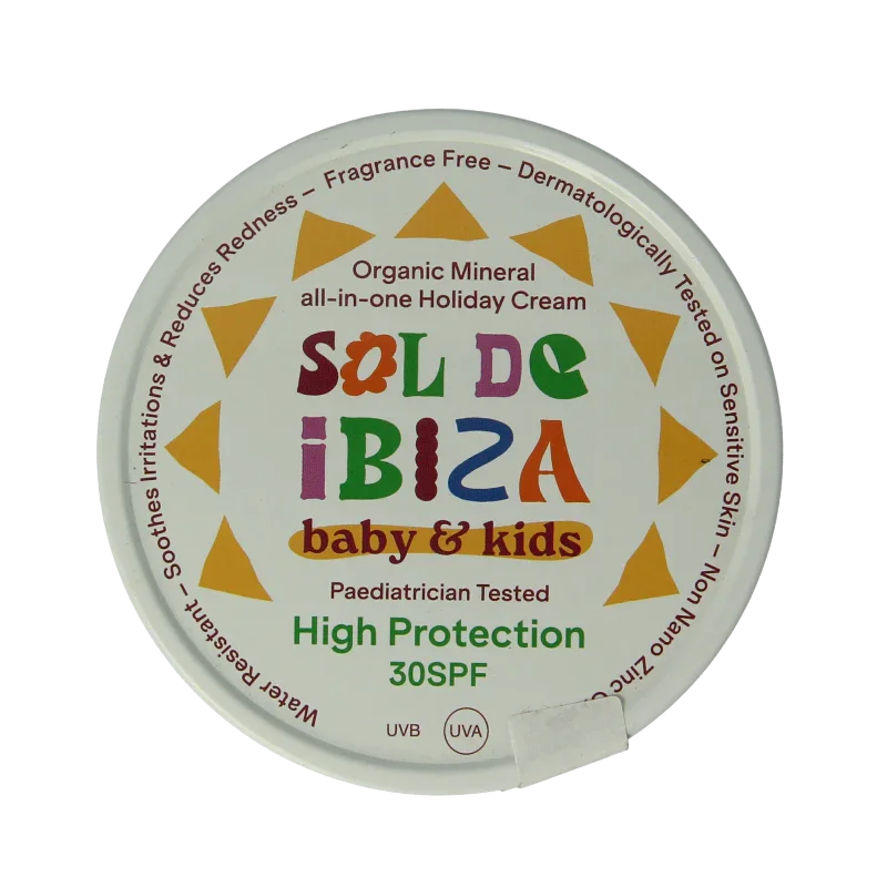 Sol De Ibiza Beschermende creme baby&kids SPF30 bio 100 Gram