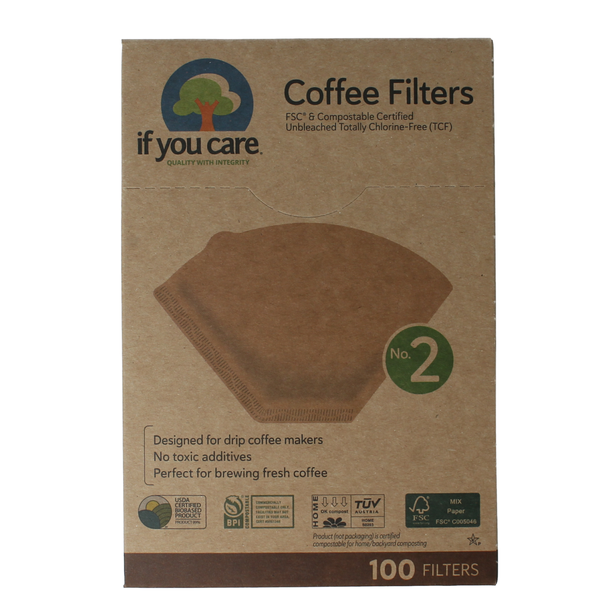 If You Care Koffiefilters no. 2 100.00 Stuks