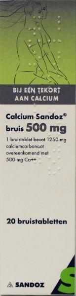 Sandoz Calcium 500mg 20 Bruistabletten