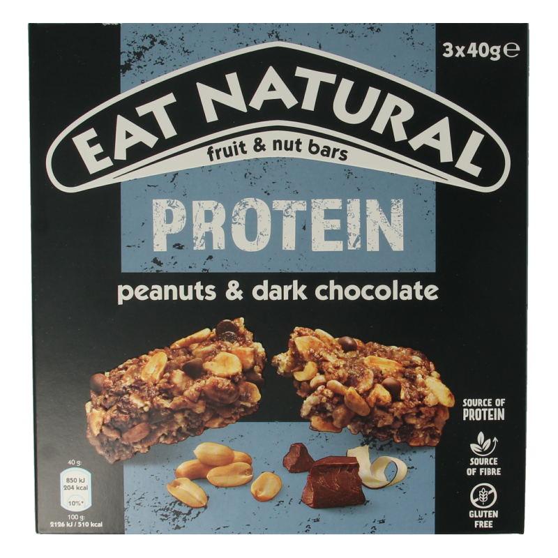 Eat Natural Crunchy pinda choco 3 x 40 gram 120 Gram