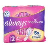 Always Maandverband platinum long vleugels mt 2 10 Stuks