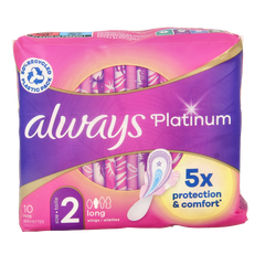 Always Maandverband platinum long vleugels mt 2 10 Stuks