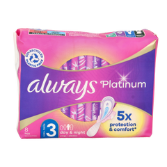 Always Maandverband platinum day & night 8.00 Stuks