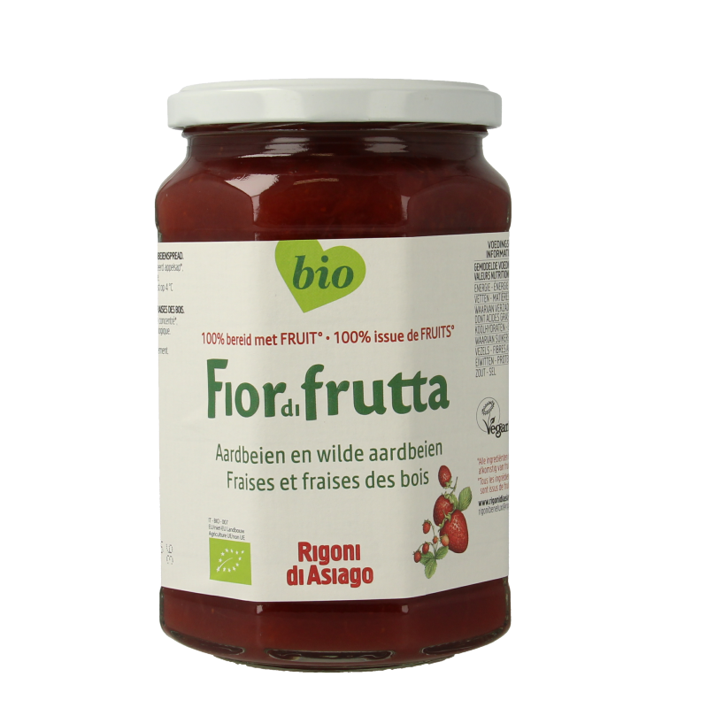 Fiordifrutta Aardbei & wilde aardbei jam bio 630 Gram