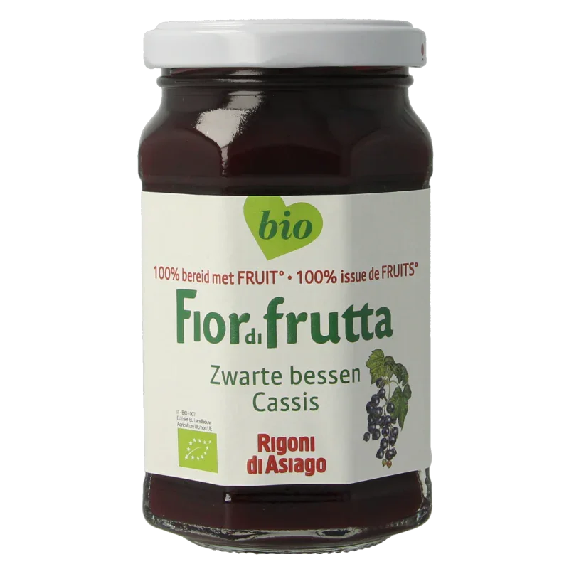 Fiordifrutta Zwarte bessenjam bio 250 Gram