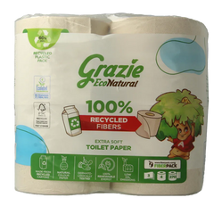 Grazie Natural Toiletpapier 3-laags 4 Stuks