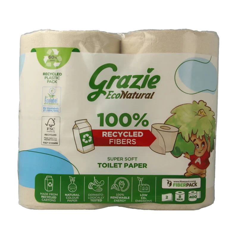 Grazie Natural Toiletpapier 2-laags 8 Stuks