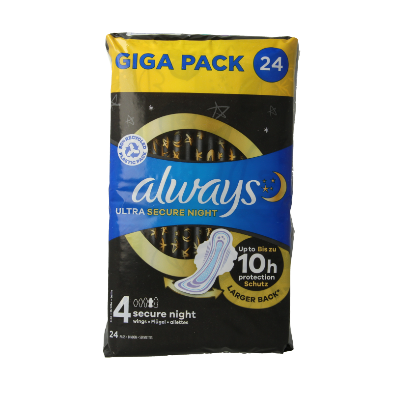 Always Maandverband ultra secure night 24 Stuks