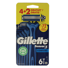 Gillette Sensor 3 comfort wegwerpmesjes 6.00 Stuks