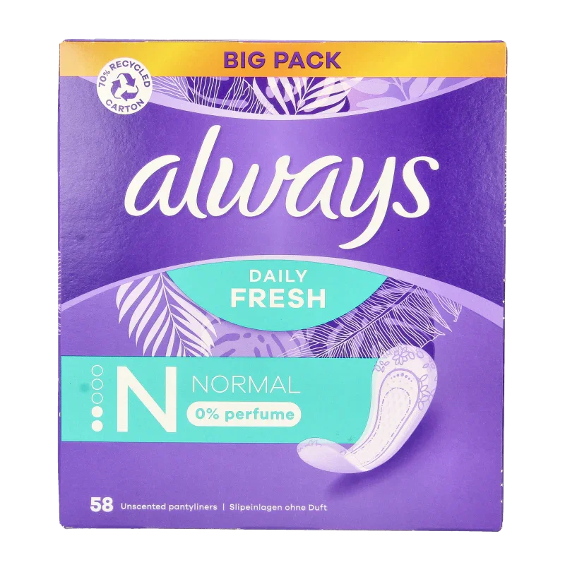 Always Inlegkruisjes daily fresh normaal 58 Stuks