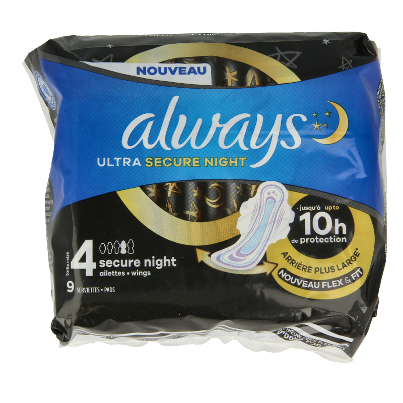 Always Maandverband ultra secure nacht 9 Stuks
