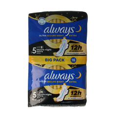 Always Maandverband ultra secure night 16 Stuks