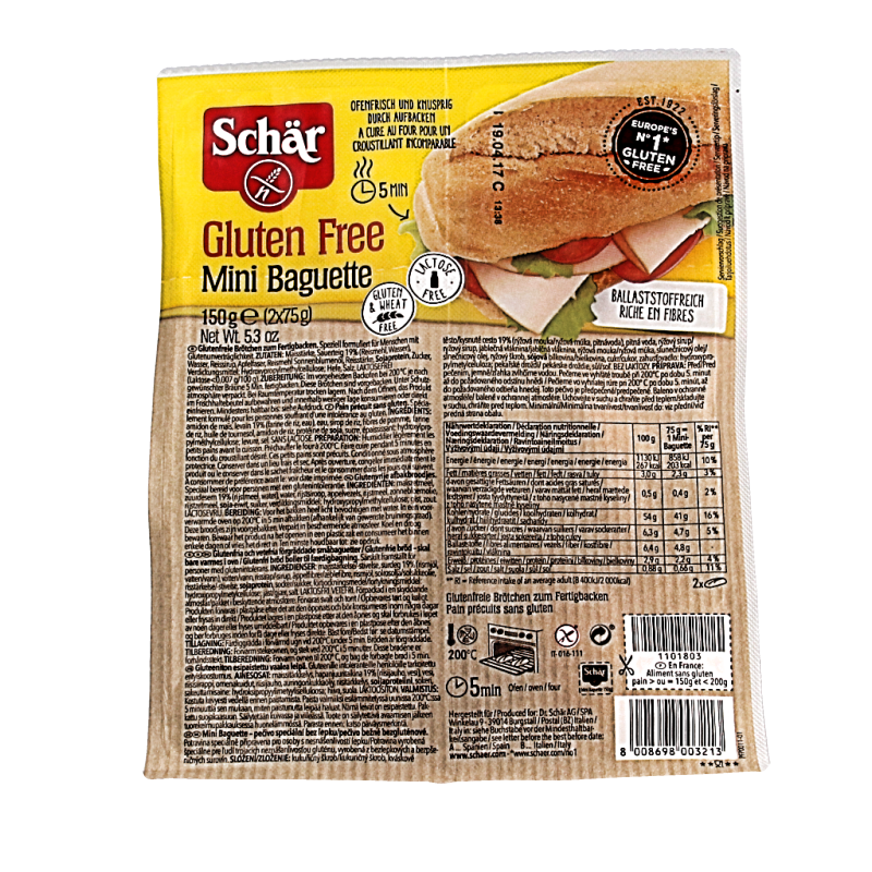 Schar Baguette mini 2 stuks glutenvrij 150 Gram
