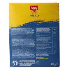 Schar Pasta fusilli glutenvrij 400 Gram
