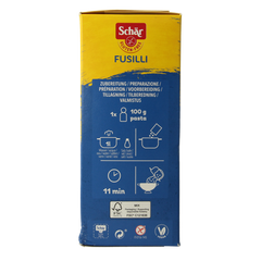Schar Pasta fusilli glutenvrij 400.00 Gram