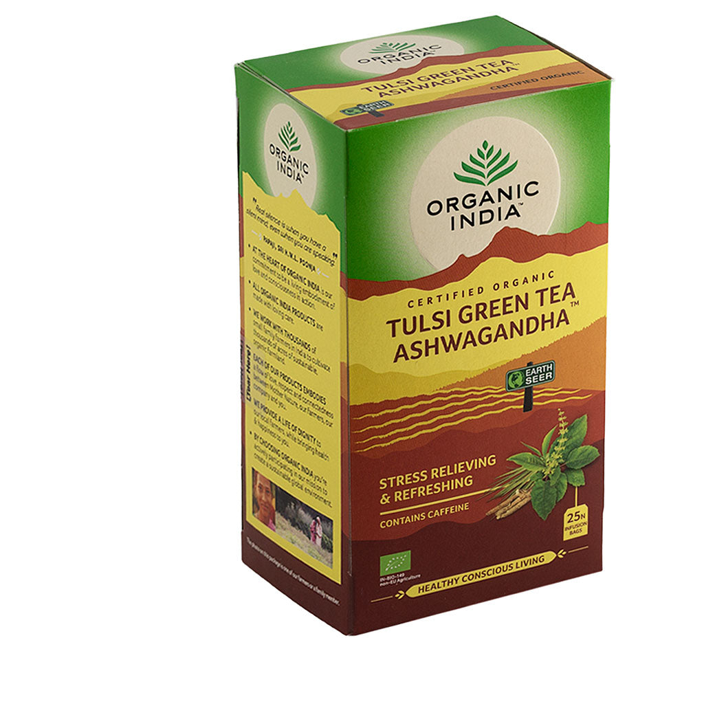 Organic India Tulsi green ashwagandha bio thee 25.00 Zakjes