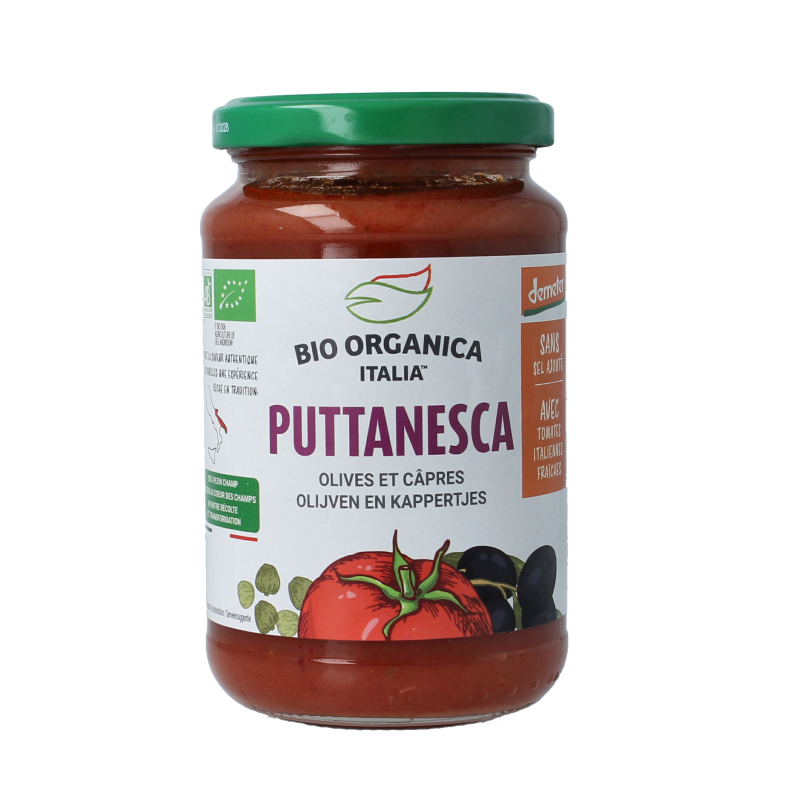 Bio Organica Pastasaus olijf & kappertjes demeter 350 Gram