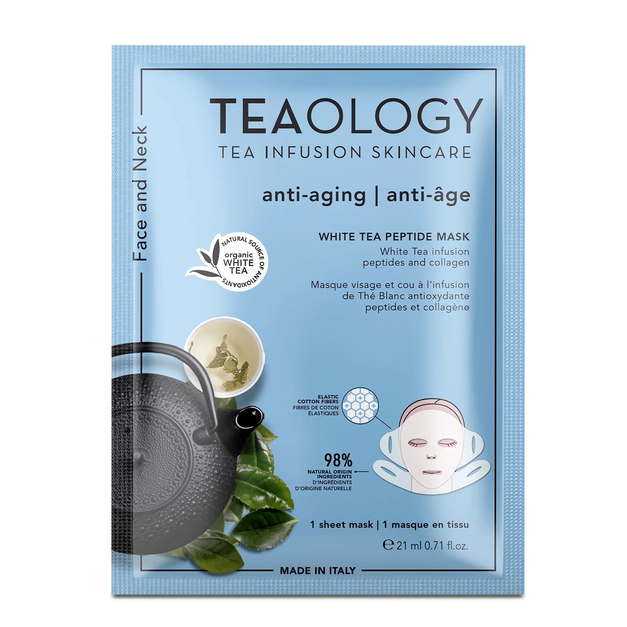 Teaology White tea peptide mask 1 Stuks
