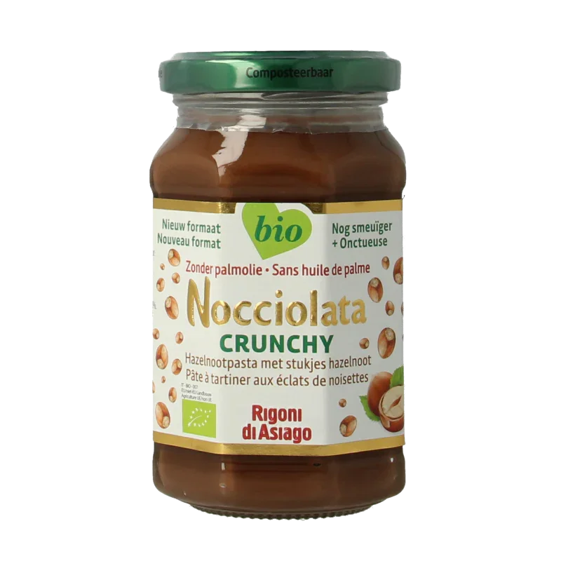 Nocciolata Hazelnootpasta crunchy bio 250 Gram