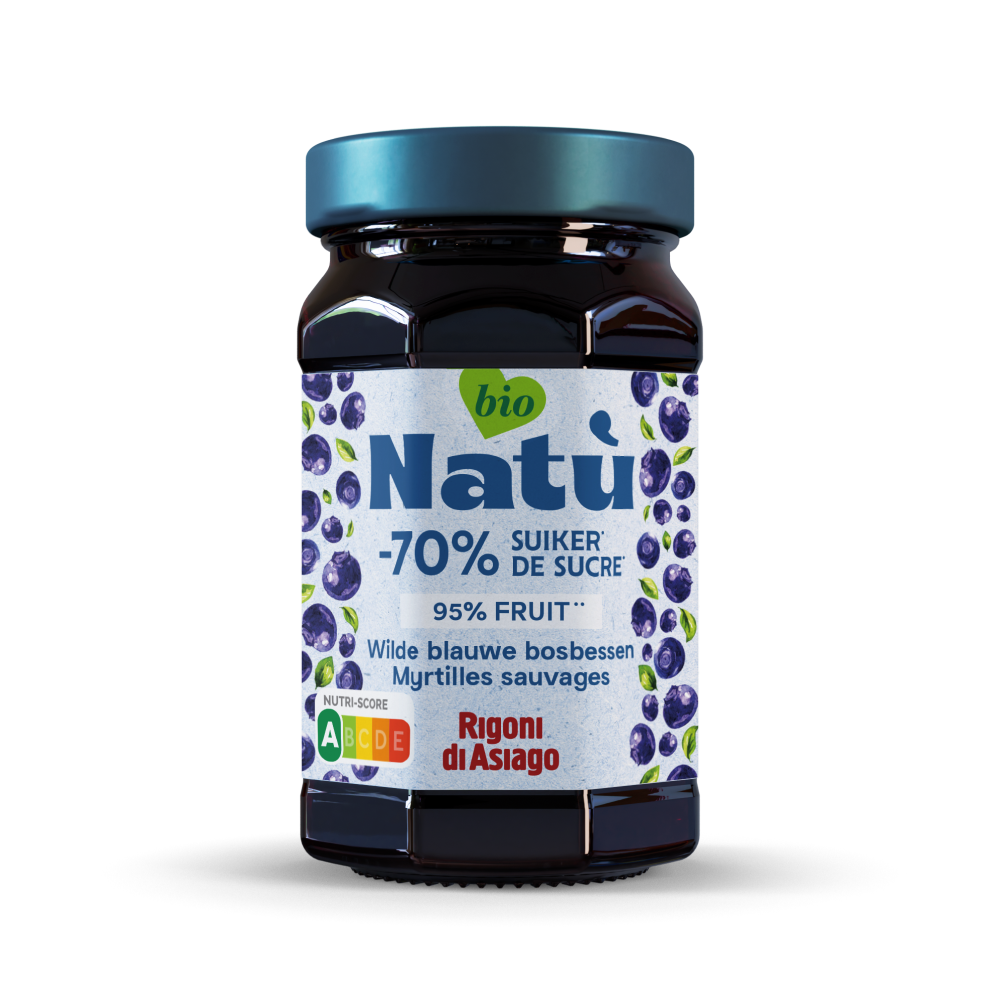 Natu Wilde blauwe bosbessenjam bio 240 Gram