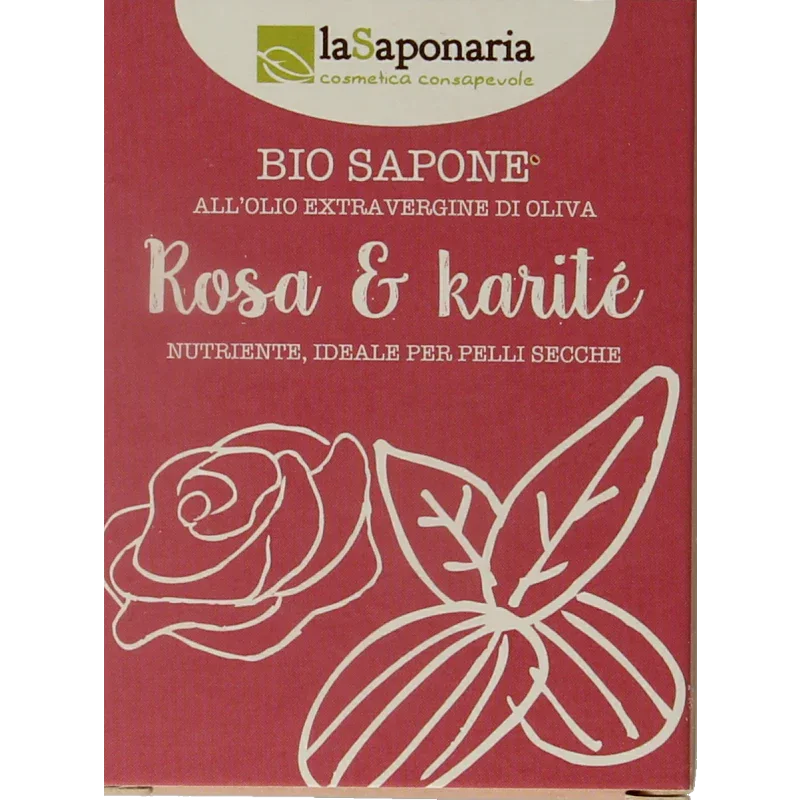 La Saponaria Zeep roos shea butter bio 100 Gram