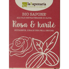 La Saponaria Zeep roos shea butter bio 100 Gram
