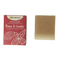 La Saponaria Zeep roos shea butter bio 100 Gram