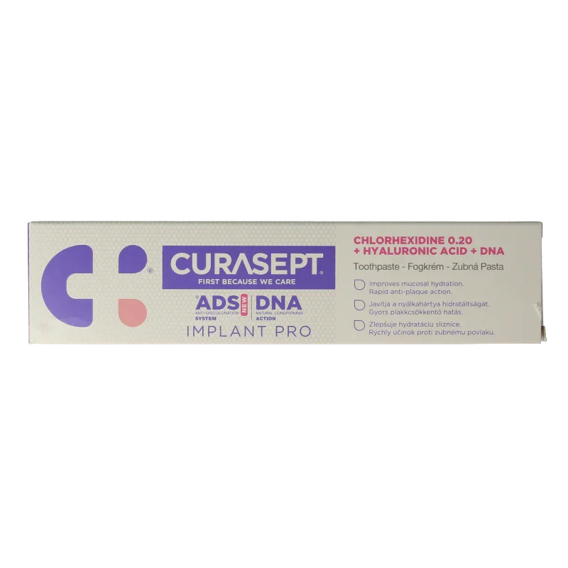 Curasept ADS DNA Implant Pro 720 CHX 0,20% + HA tandpasta 75 Milliliter