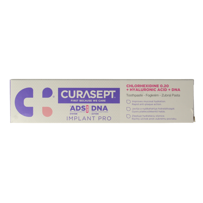 Curasept ADS DNA Implant Pro 720 CHX 0,20% + HA tandpasta 75 Milliliter