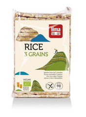 Lima Rijstwafels recht dun 3 granen bio 130 Gram