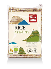 Lima Rijstwafels recht dun 3 granen bio 130 Gram