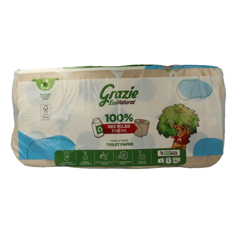 Grazie Natural Toiletpapier 3-laags 8 Stuks