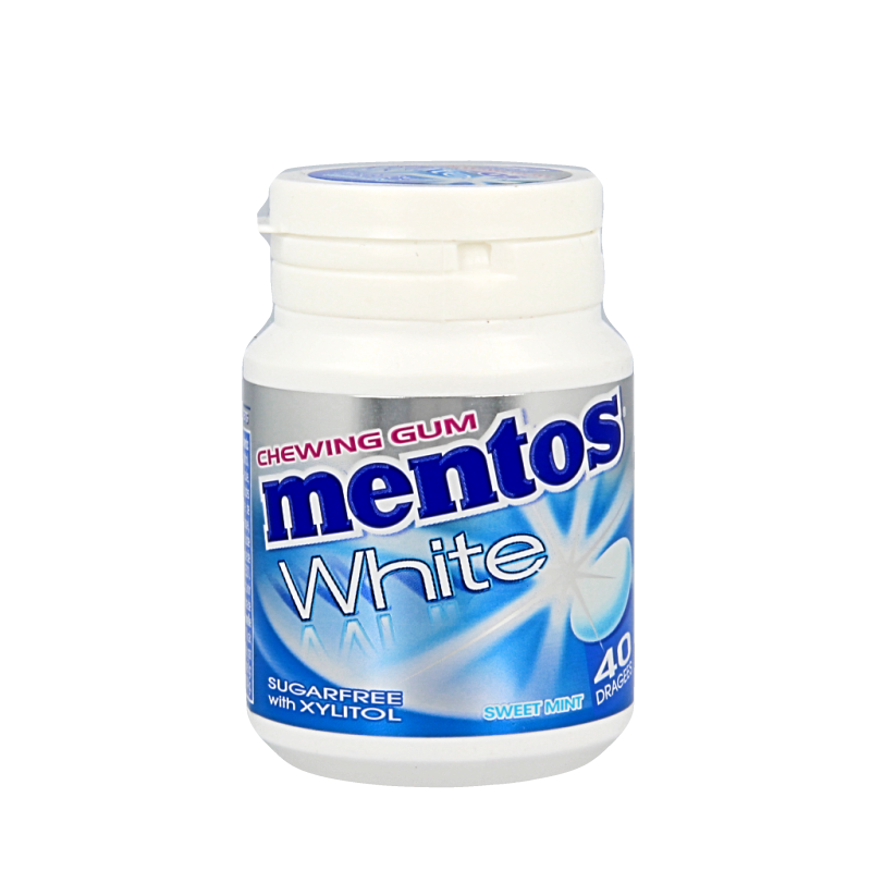 Mentos Gum sweetmint white pot 40.00 Stuks