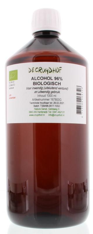 Cruydhof Alcohol 96% inwendig en uitwendig bio 1.00 Liter