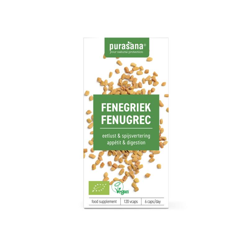Purasana Fenegriek vegan bio 120 Vegetarische capsules