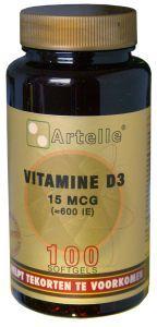 Artelle Vitamine D3 15mcg 100.00 Capsules