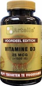 Artelle Vitamine D3 25mcg 250 Softgels