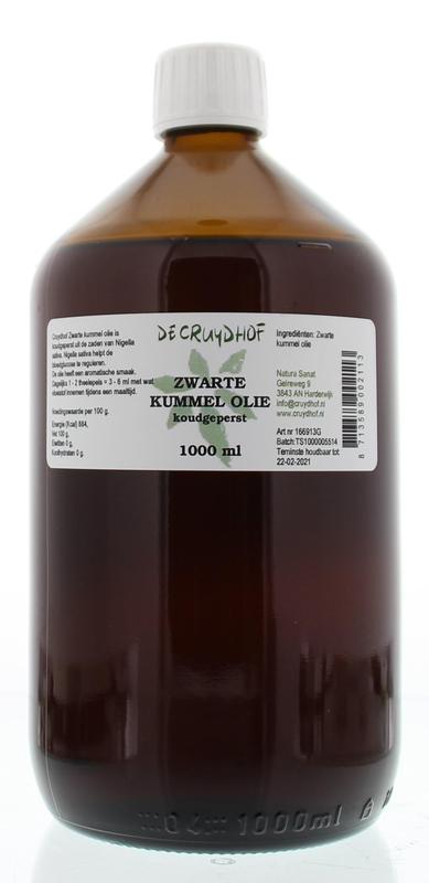 Cruydhof Zwarte kummel olie koudgeperst 1.00 Liter