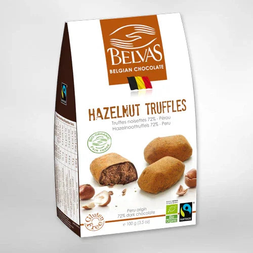 Belvas Praline hazelnoot truffels bio 100 Gram
